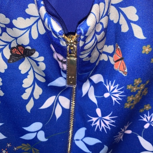 Ted Baker Y2K 90s Vibes Floral Butterfly Royal Blue Crossback Tank Top NEW 2 - Picture 7 of 10